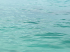 Close shot of small wavelets in Bimini, The Bahamas.